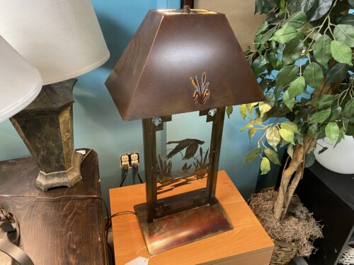 Lake Scene Metal Table Lamp