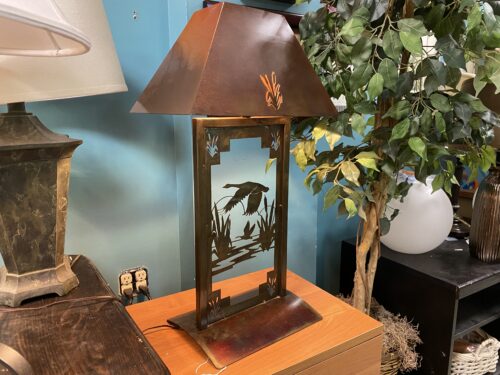 Lake Scene Metal Table Lamp