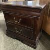 Dark Wooden 2 Drawer Nightstand