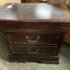 Dark Wooden 2 Drawer Nightstand