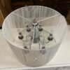 Silver Color 6 Light Chandelier w/ White Shade