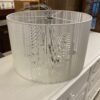 Silver Color 6 Light Chandelier w/ White Shade