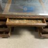 Wooden 6 Drawer Desk w/ Glass Top