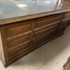 Wooden 6 Drawer Desk w/ Glass Top