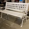 Sturdy White Metal & Wood Garden Bench