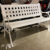 Sturdy White Metal & Wood Garden Bench