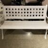 Sturdy White Metal & Wood Garden Bench