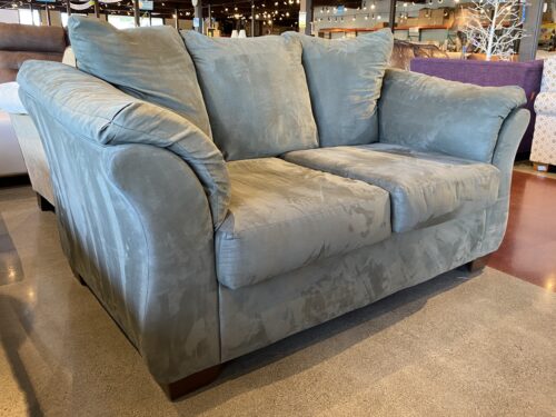Olive Green Attached Cushion Loveseat