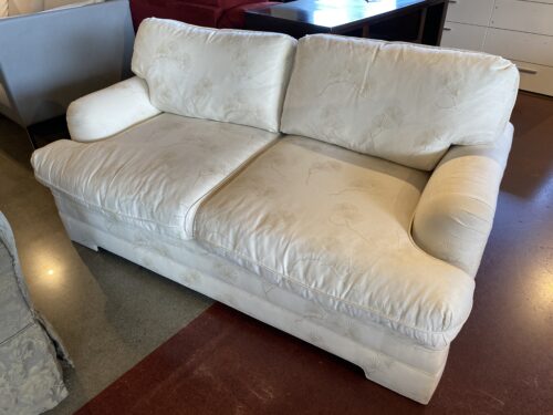 White Dandelion Print Loveseat