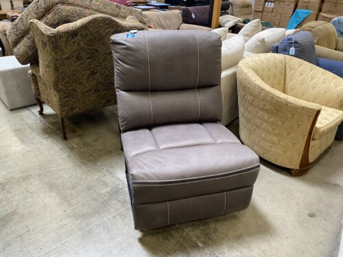 ABBYSON Faux Leather Brown Partial Center Sectional Piece