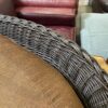 Brown Wicker Rocking Chair With Glass Top Ottoman