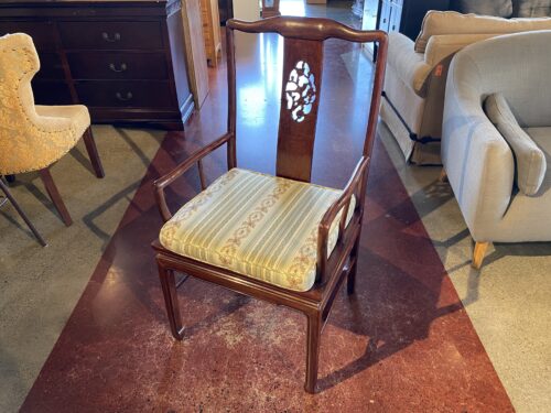 Mahogany Chair with Carved Bird Detail