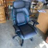 Black and Blue Gaming Chair with Adjustable Arms