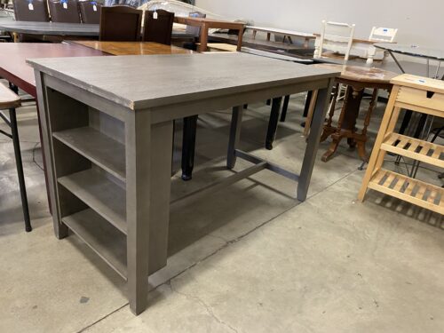 Large Slate Grey Kitchen Island With Shelves