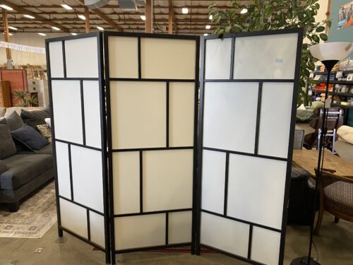 IKEA Risor Frosted Screen with Black Frame Room Divider