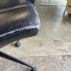Striped Black Leather Rolling Office Chair