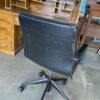 Striped Black Leather Rolling Office Chair