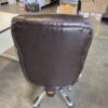Large Brown Leather Office Chair with Lumbar Adjuster