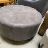 Large Circle Faux Leather Ottoman