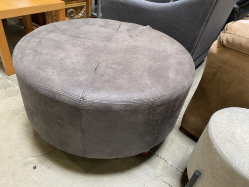 Large Circle Faux Leather Ottoman