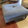 BASSETT Large Square Blue Ottoman