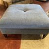 BASSETT Large Square Blue Ottoman