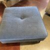 BASSETT Large Square Blue Ottoman