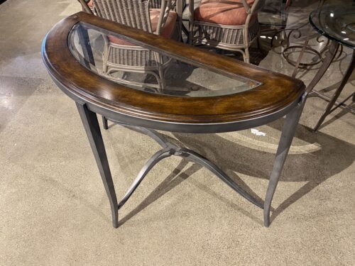Semi Circle Glass Console Table
