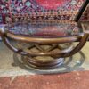 Bamboo Coffee Table with Glass Top