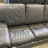 Gray Leather Lowboy Couch