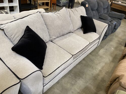 Light Grey Sofa with Black Piping