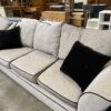 Light Grey Sofa with Black Piping