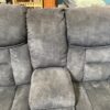 ASHELY  Grey Manual Recliner with Built in Power Strip and Cupholders