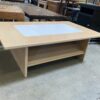 Light Wood Coffee Table with Tile Inlay