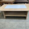 Light Wood Coffee Table with Tile Inlay