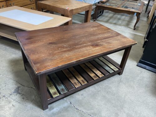 ASHELY  Multi-Colored Wood Rustic Two Tiered Coffee Table