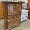 Wood Armoire Dresser with 1776 Decorated Drawers