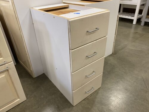 Cream Cabinet 4 Drawers with Roll out Cutting Board