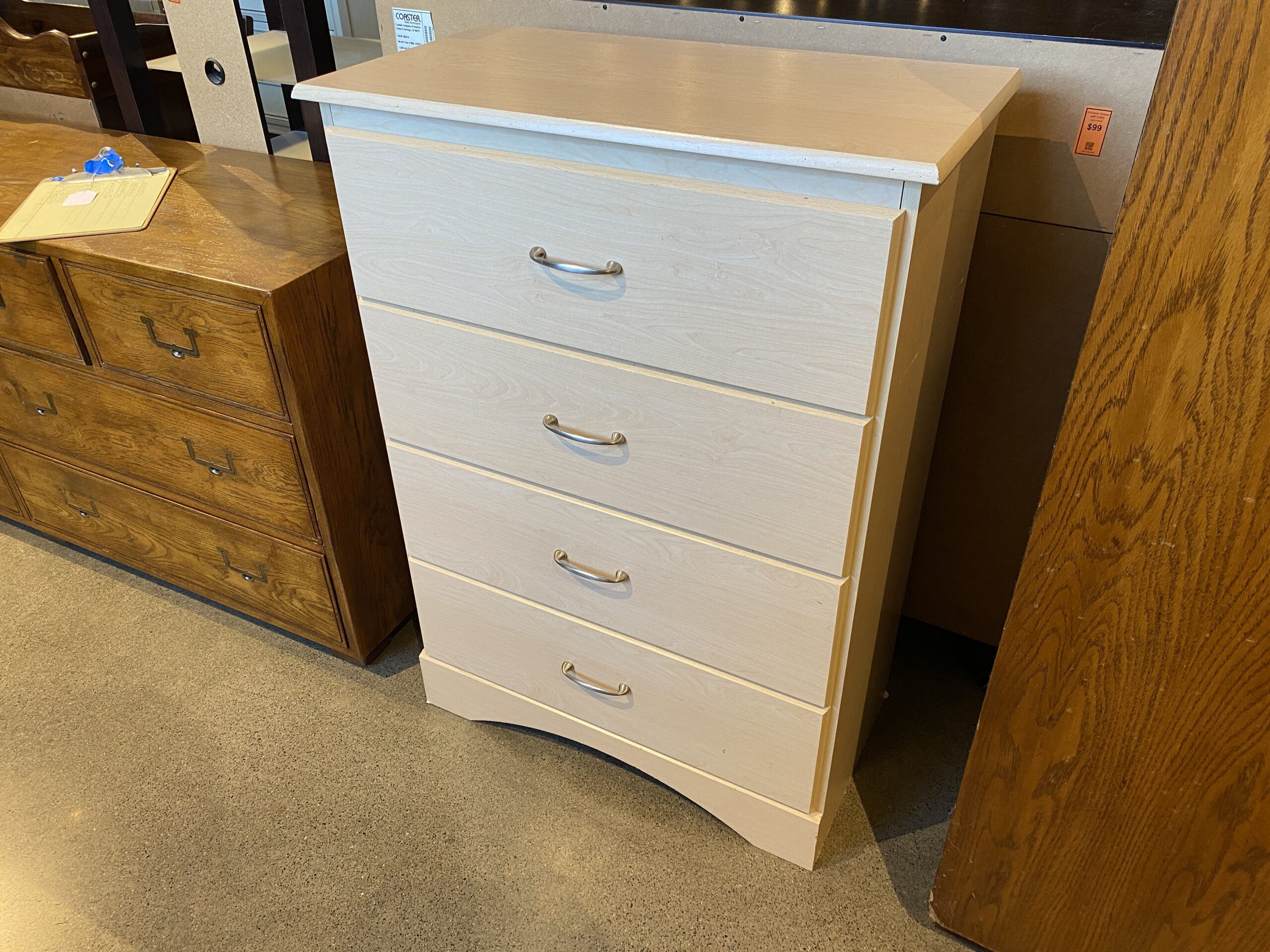 4 Drawer Tall Dress – Natural