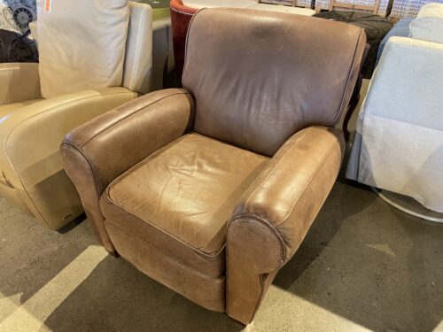 Simple Brown Leather Recliner Chair