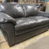 SUPERB CREATIONS Black Leather Loveseat