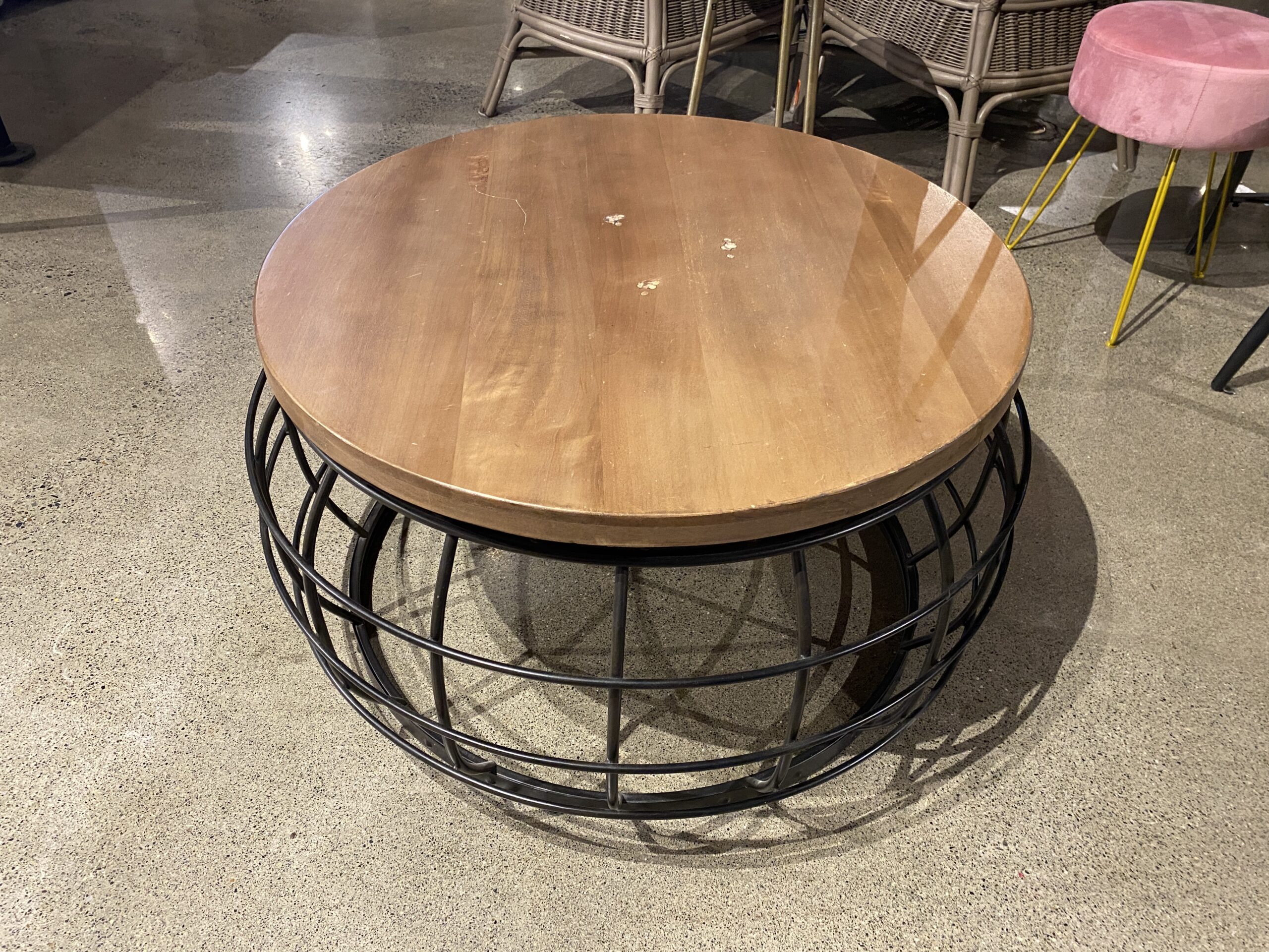 Contemporary Wood Top Coffee Table