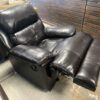 ERA NOUVEAU Black Leather Manual Reclining Rocking Chair