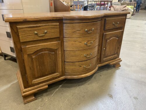 Curved Walnut Long Dresser