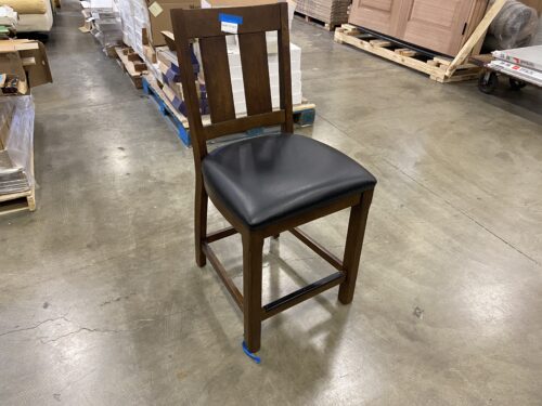 Dark Wood with Black Seat Barstools Set of 7