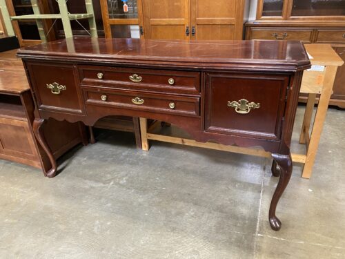 BASSET  Redwood Gloss Side Table with Lock Style Drawers