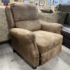 Brown Manual Recliner Chair w/ Nailhead Trim
