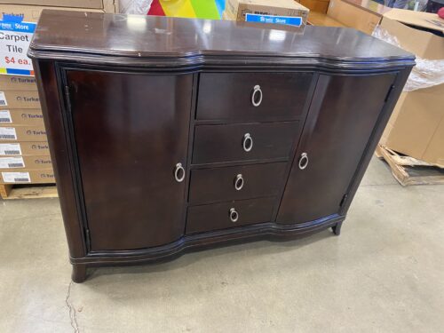 Dark Wood Curved Armoire