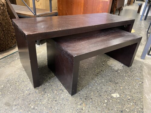 COST PLUS Dark Brown Wooden Nesting Tables