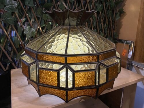 Vintage Multi-Faceted Glass Light Fixture